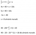 Algebrai szöveges feladat – megoldás kép 1