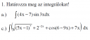 Integrálok meghatározása – feladat kép 1